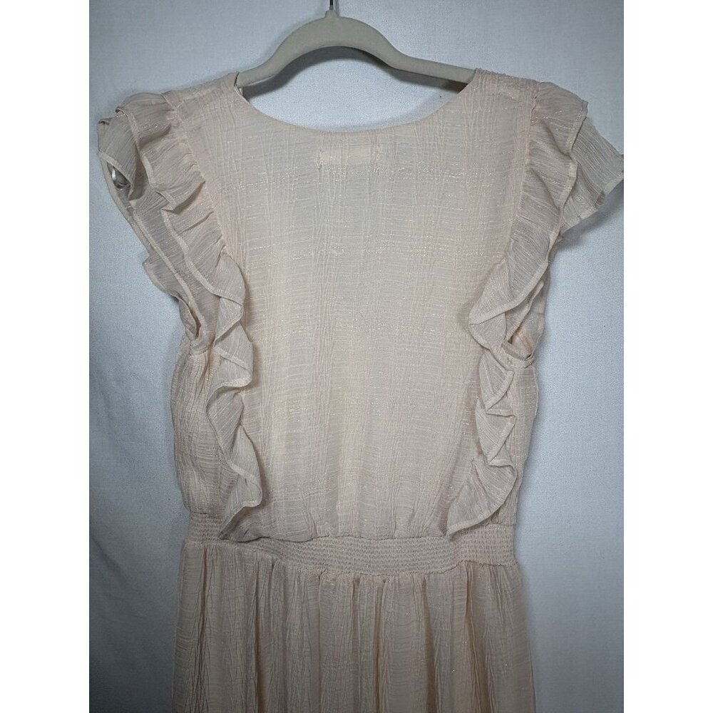 MAGNOLIA BOUTIQUE Midi Dress Ruffles‎ Ivory Cottagecore Farmhouse Size Medium - Picture 6 of 10